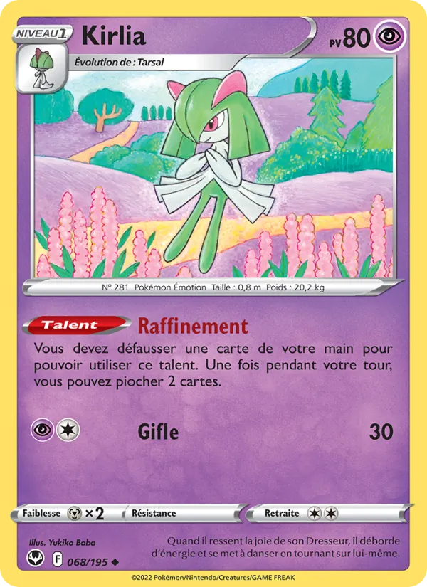 Carte Pokémon Kirlia 068/195 de l'extension Tempête Argentée