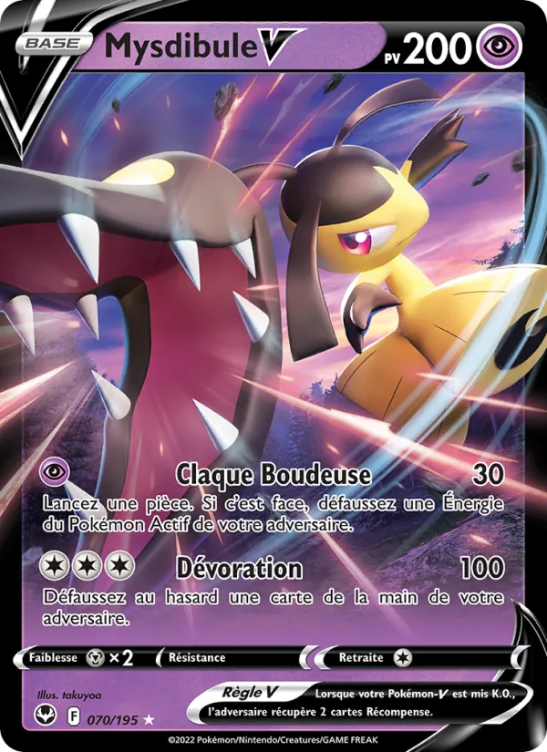 Carte Pokémon Mysdibule V 070/195 de l'extension Tempête Argentée
