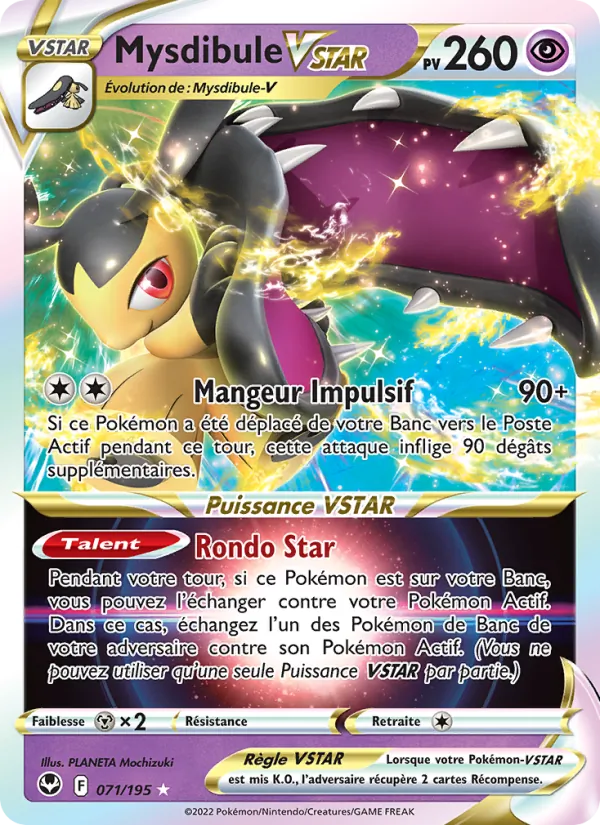 Carte Pokémon Mysdibule VSTAR 071/195 de l'extension Tempête Argentée