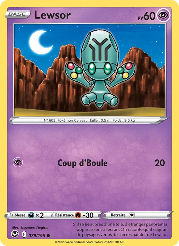 Carte Pokémon Lewsor 079/195 de l'extension Tempête Argentée