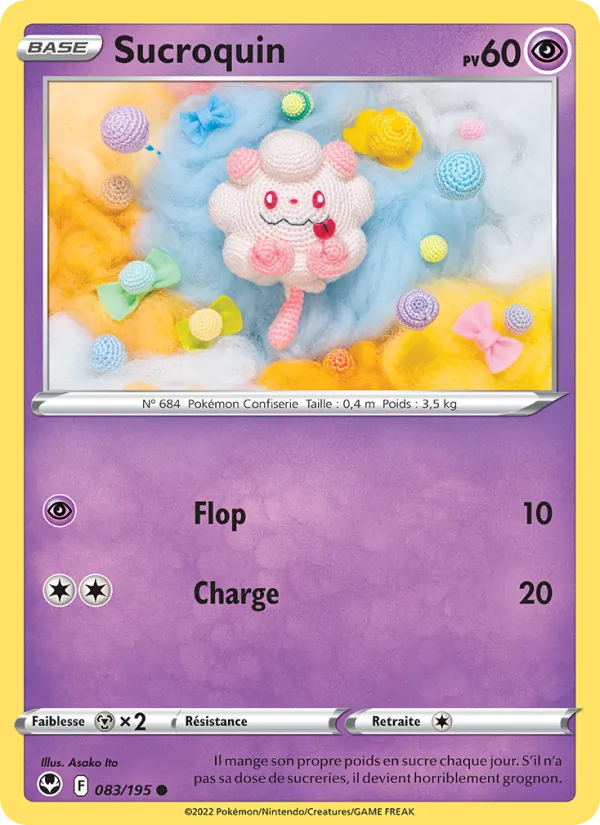 Carte Pokémon Sucroquin 083/195 de l'extension Tempête Argentée