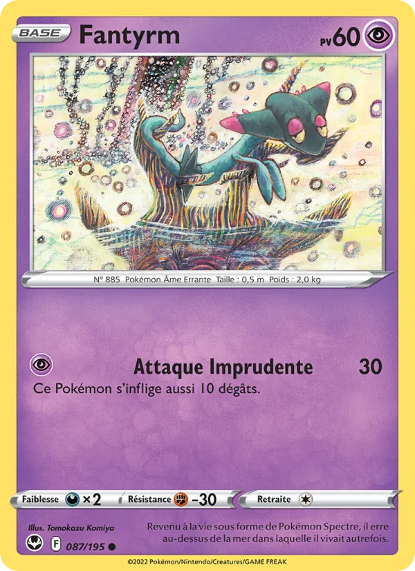 Carte Pokémon Fantyrm 087/195 de l'extension Tempête Argentée