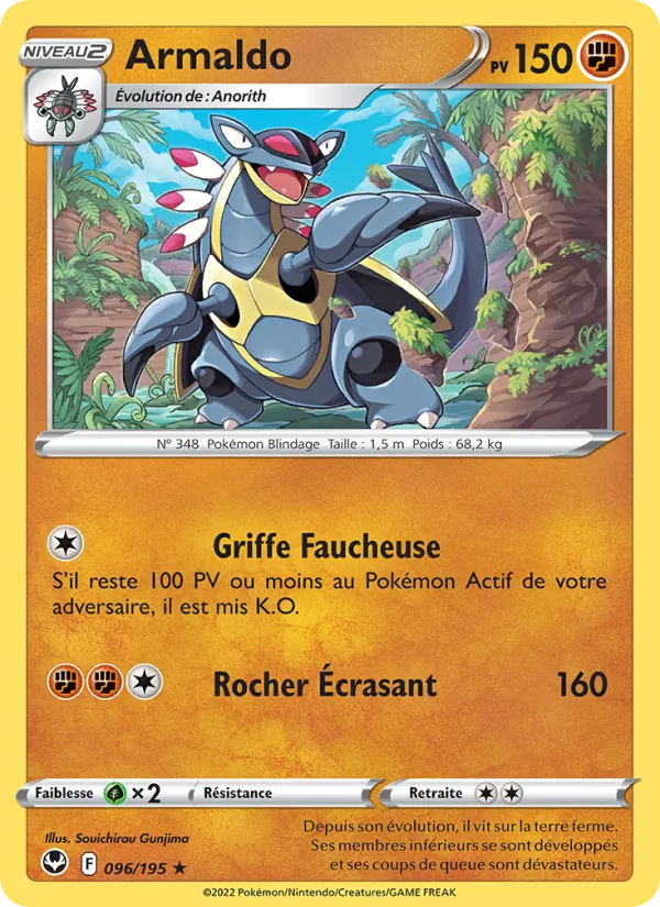 Carte Pokémon Armaldo 096/195 de l'extension Tempête Argentée
