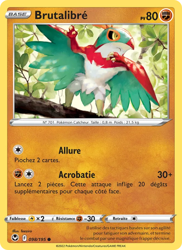 Carte Pokémon Brutalibré 098/195 de l'extension Tempête Argentée