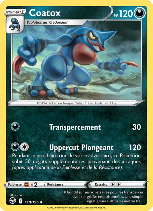 Carte Pokémon Coatox 110/195 de l'extension Tempête Argentée