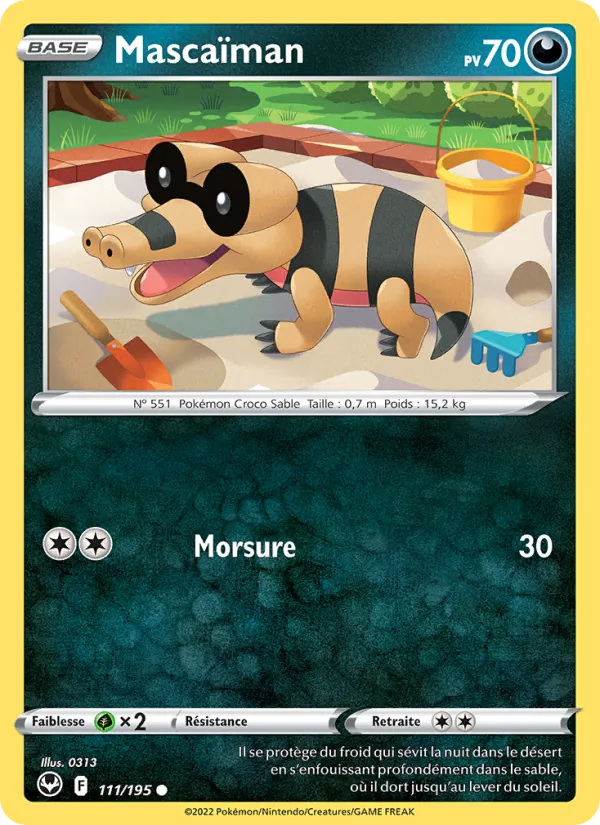 Carte Pokémon Mascaïman 111/195 de l'extension Tempête Argentée