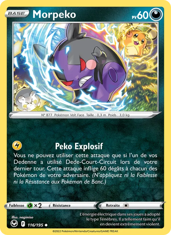 Carte Pokémon Morpeko 116/195 de l'extension Tempête Argentée