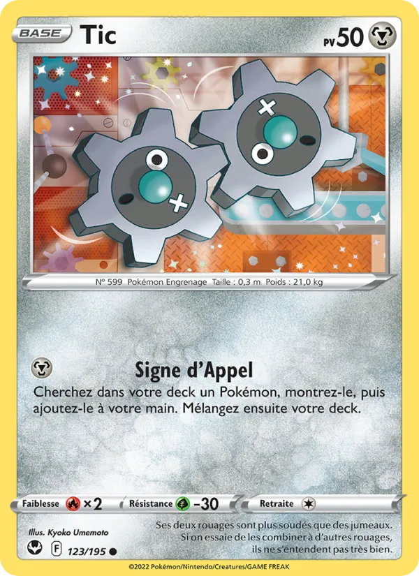 Carte Pokémon Tic 123/195 de l'extension Tempête Argentée