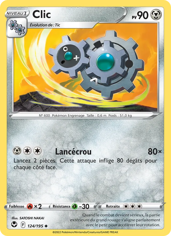 Carte Pokémon Clic 124/195 de l'extension Tempête Argentée