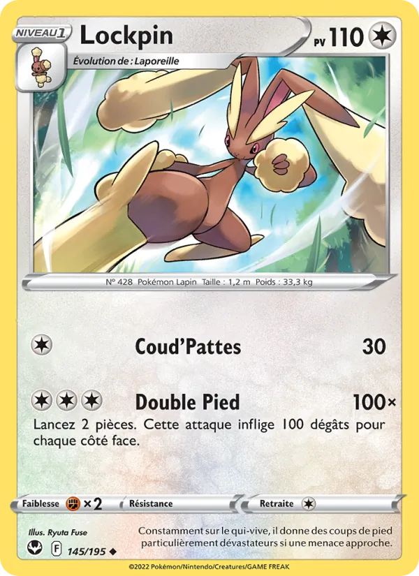 Carte Pokémon Lockpin 145/195 de l'extension Tempête Argentée
