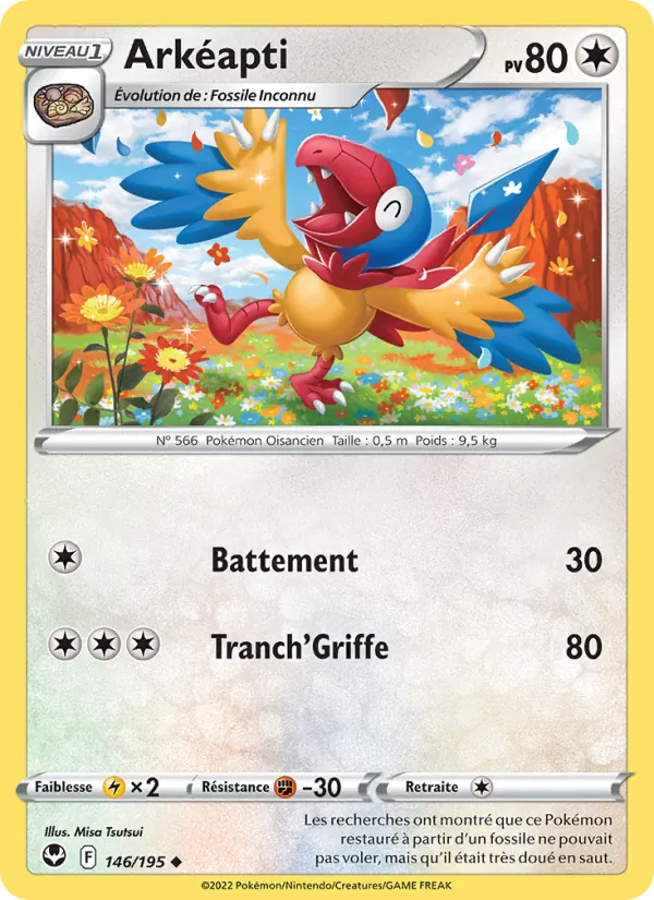Carte Pokémon Arkéapti 146/195 de l'extension Tempête Argentée