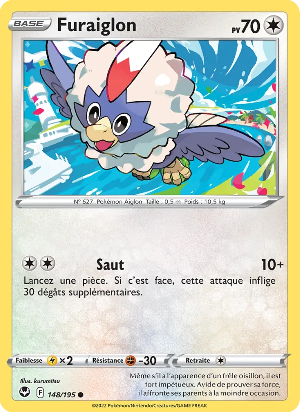 Carte Pokémon Furaiglon 148/195 de l'extension Tempête Argentée