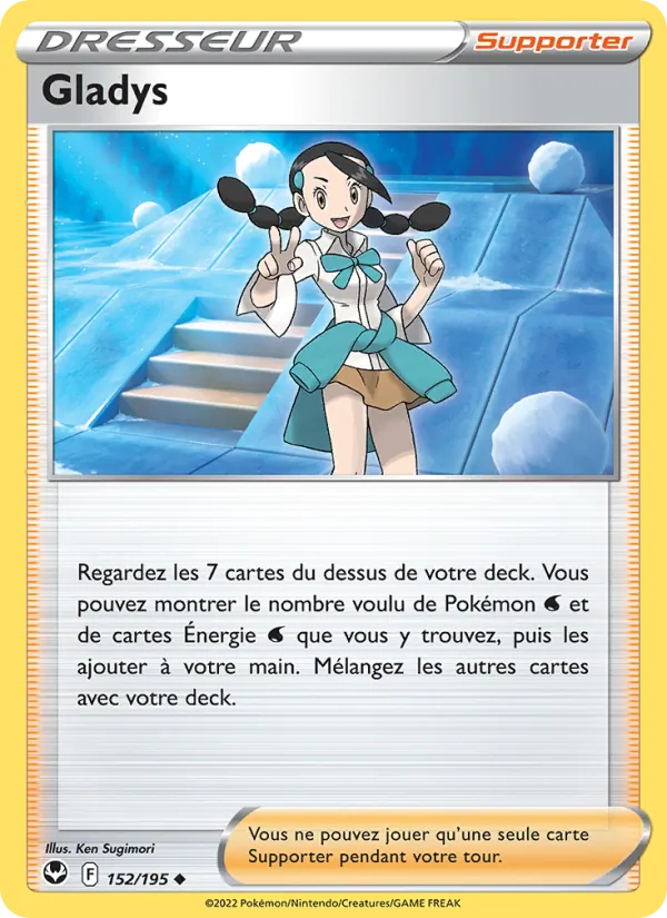 Carte Pokémon Gladys 152/195 de l'extension Tempête Argentée
