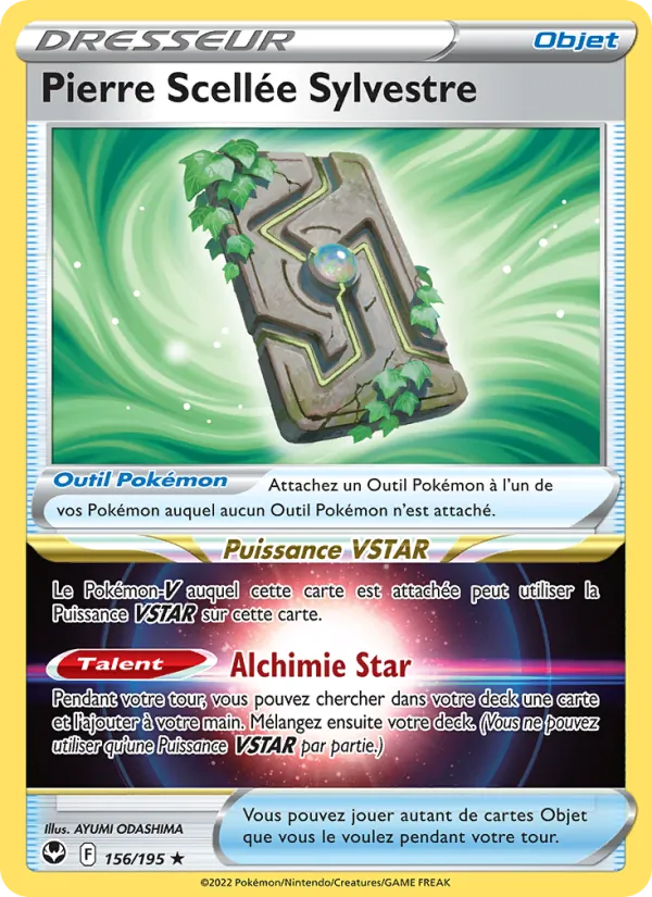 Carte Pokémon Pierre Scellée Sylvestre 156/195 de l'extension Tempête Argentée