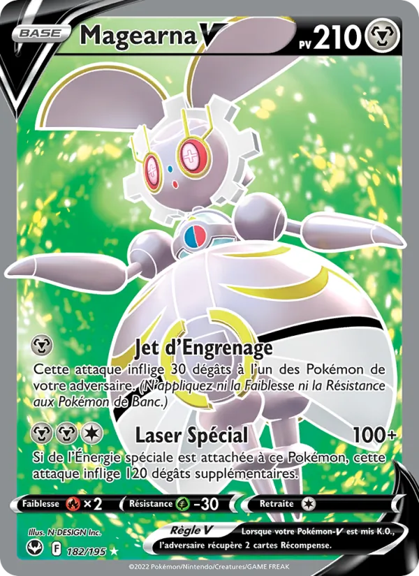 Carte Pokémon Magearna V 182/195 de l'extension Tempête Argentée