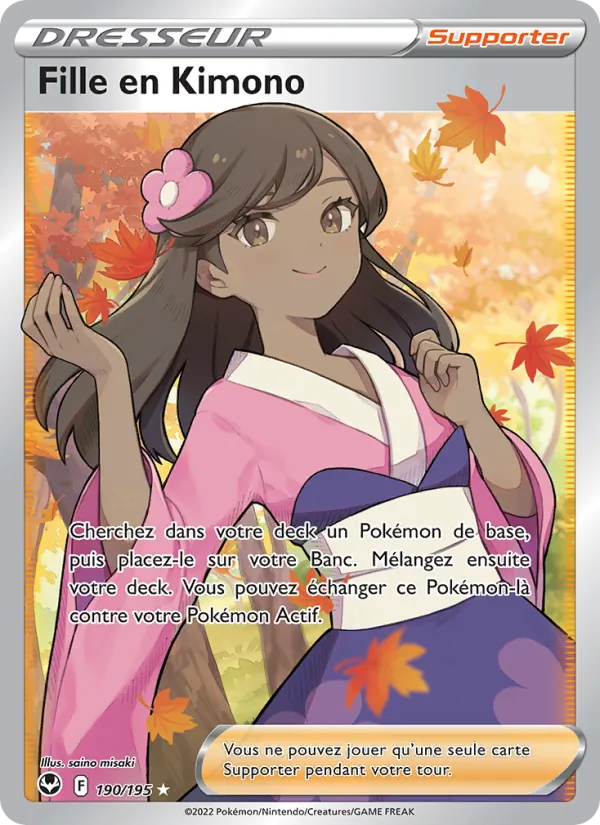 Carte Pokémon Fille en Kimono 190/195 de l'extension Tempête Argentée