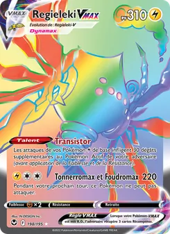 Carte Pokémon Regieleki VMAX 198 — Tempête Argentée