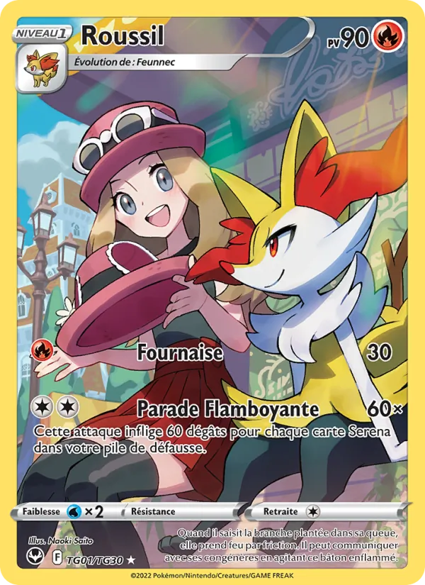 Carte Pokémon Roussil TG01/195 de l'extension Tempête Argentée