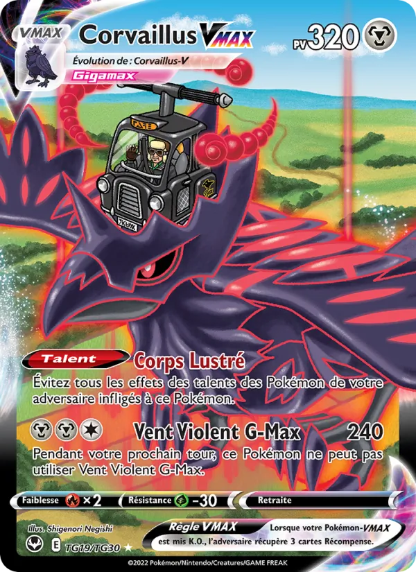 Carte Pokémon Corvaillus VMAX TG19/195 de l'extension Tempête Argentée
