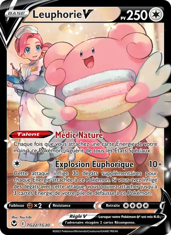 Carte Pokémon Leuphorie V TG22/195 de l'extension Tempête Argentée