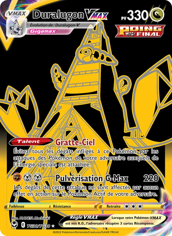 Carte Pokémon Duralugon VMAX TG30/195 de l'extension Tempête Argentée