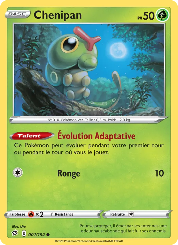 Carte Pokémon Chenipan 1/192 de l'extension Clash des Rebelles