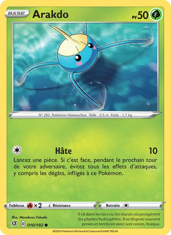 Carte Pokémon Arakdo 10/192 de l'extension Clash des Rebelles
