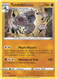 Carte Pokémon Tutétékri de Galar 102