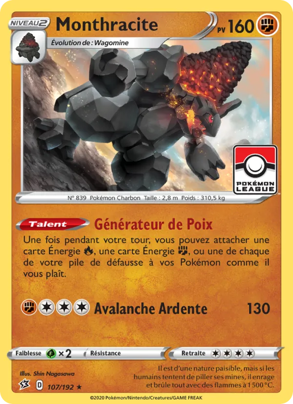 Carte Pokémon Monthracite 107/192 de l'extension Clash des Rebelles