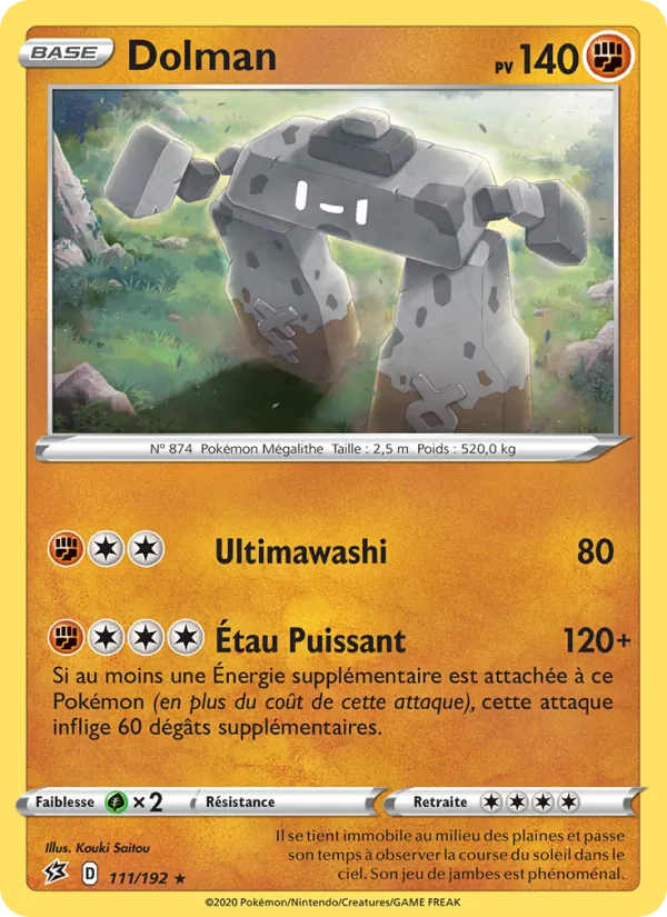 Carte Pokémon Dolman 111/192 de l'extension Clash des Rebelles