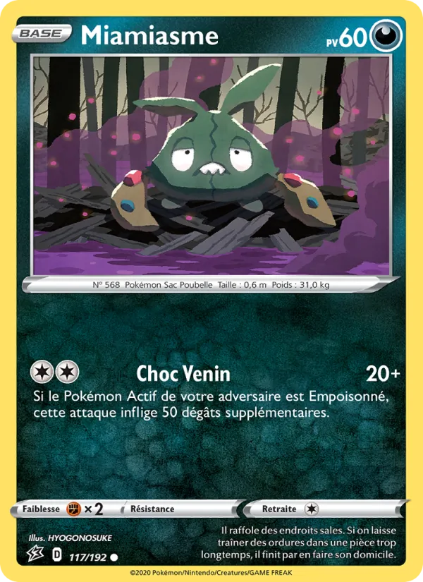 Carte Pokémon Miamiasme 117/192 de l'extension Clash des Rebelles