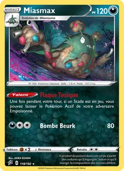 Carte Pokémon Miasmax 118 — Clash des Rebelles