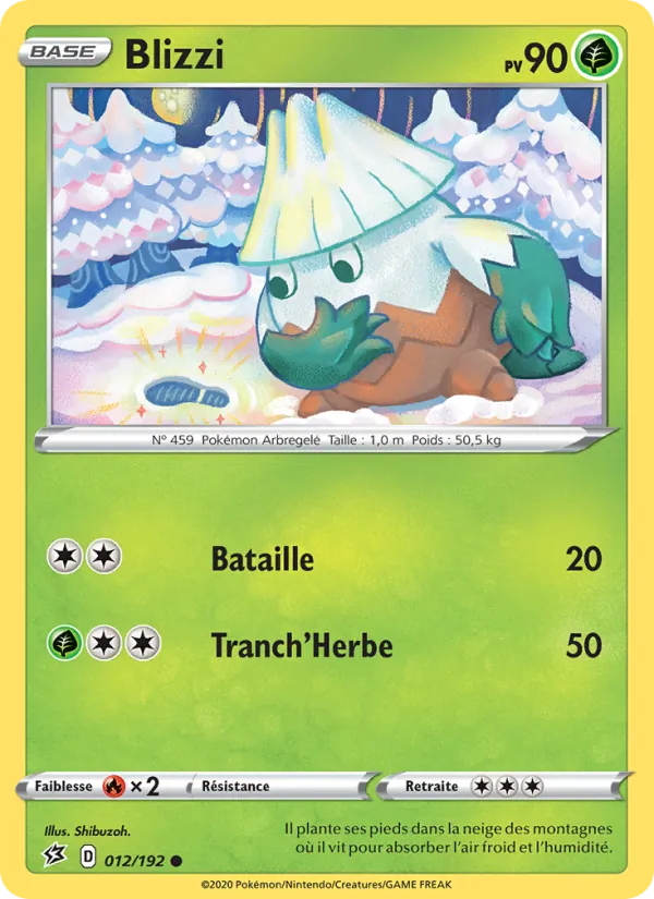 Carte Pokémon Blizzi 12/192 de l'extension Clash des Rebelles
