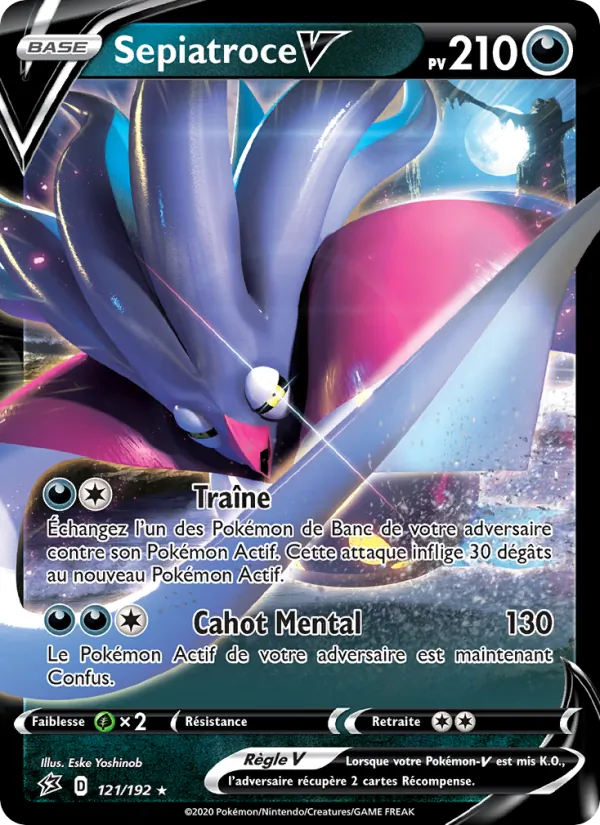 Carte Pokémon Sepiatroce V 121/192 de l'extension Clash des Rebelles