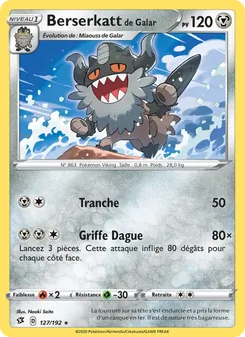 Carte Pokémon Berserkatt de Galar 127