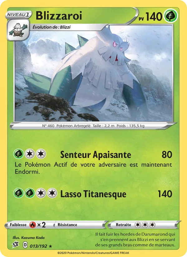 Carte Pokémon Blizzaroi 13/192 de l'extension Clash des Rebelles