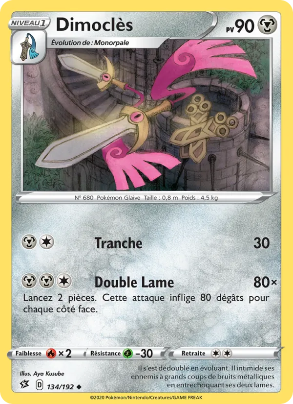 Carte Pokémon Dimoclès 134/192 de l'extension Clash des Rebelles