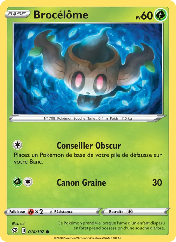 Carte Pokémon Brocélôme 14/192 de l'extension Clash des Rebelles