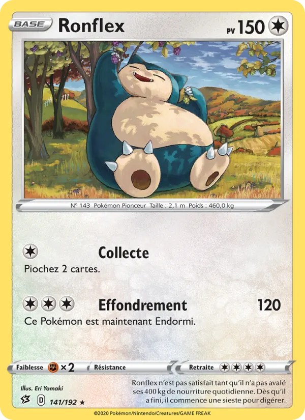 Carte Pokémon Ronflex 141/192 de l'extension Clash des Rebelles