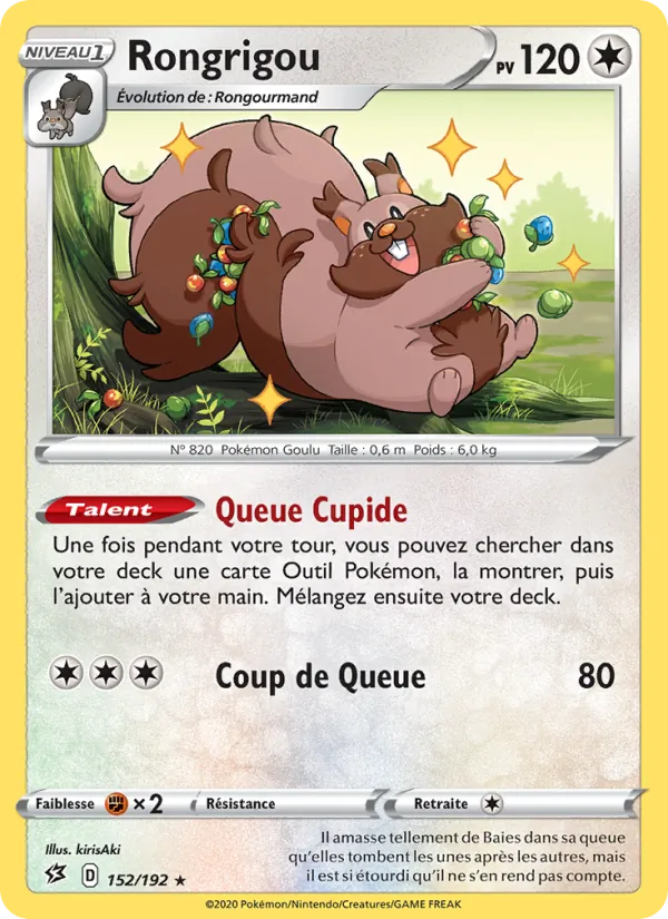 Carte Pokémon Rongrigou 152/192 de l'extension Clash des Rebelles