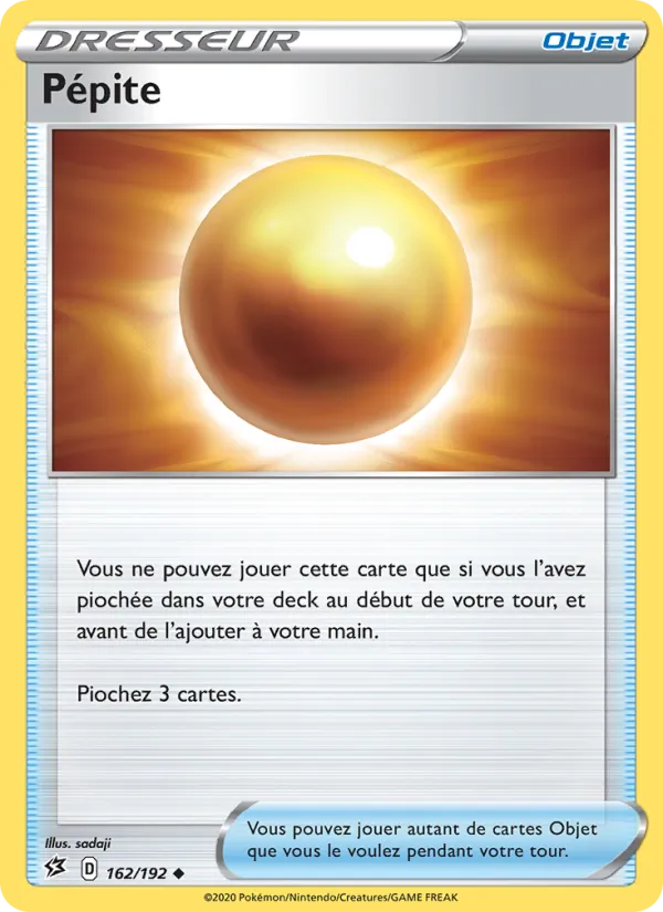 Carte Pokémon Pépite 162/192 de l'extension Clash des Rebelles