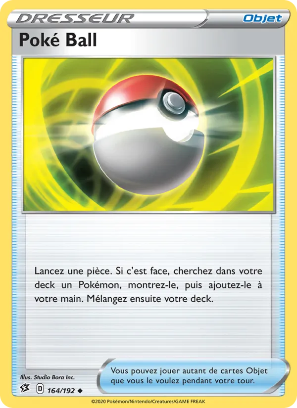 Carte Pokémon Poké Ball 164/192 de l'extension Clash des Rebelles