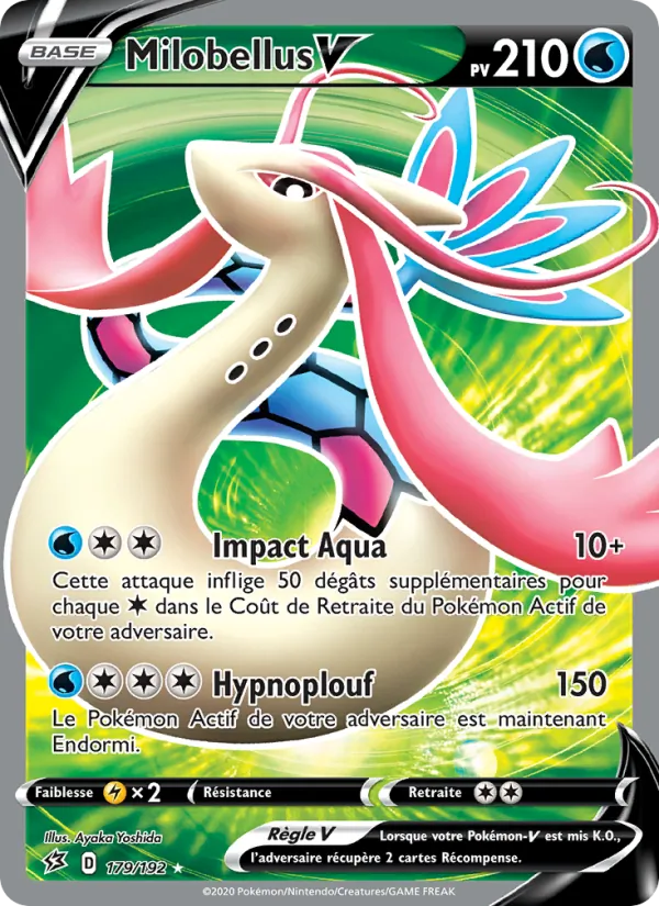 Carte Pokémon Milobellus V 179/192 de l'extension Clash des Rebelles