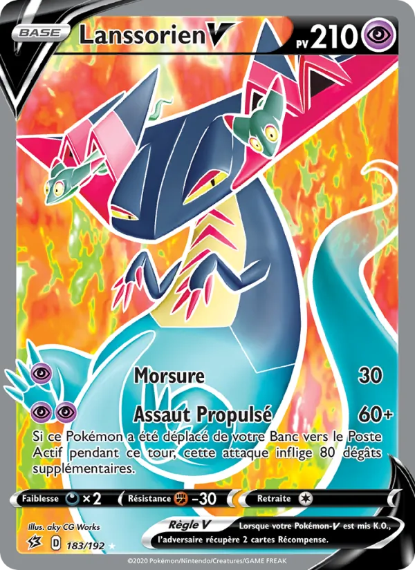 Carte Pokémon Lanssorien V 183/192 de l'extension Clash des Rebelles