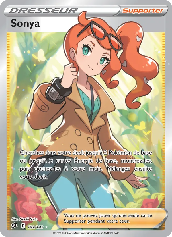 Carte Pokémon Sonya 192/192 de l'extension Clash des Rebelles