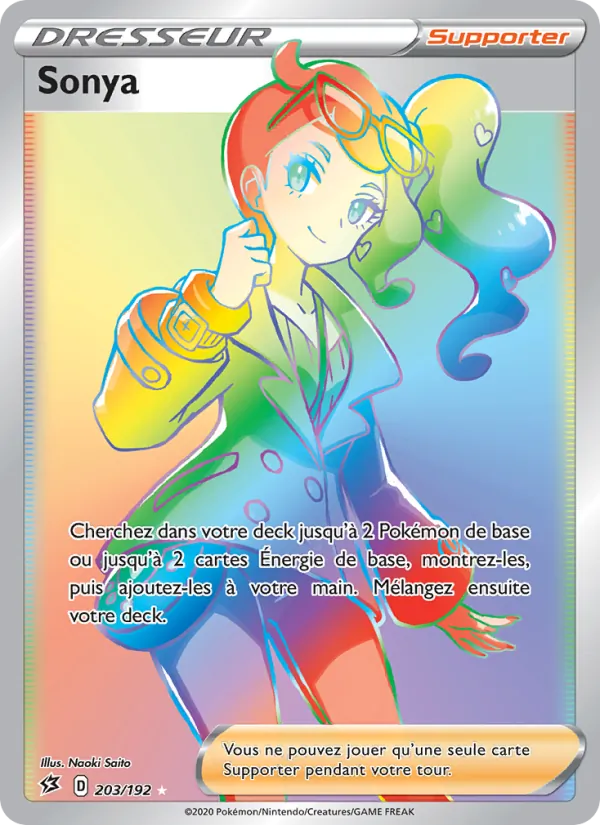Carte Pokémon Sonya 203/192 de l'extension Clash des Rebelles