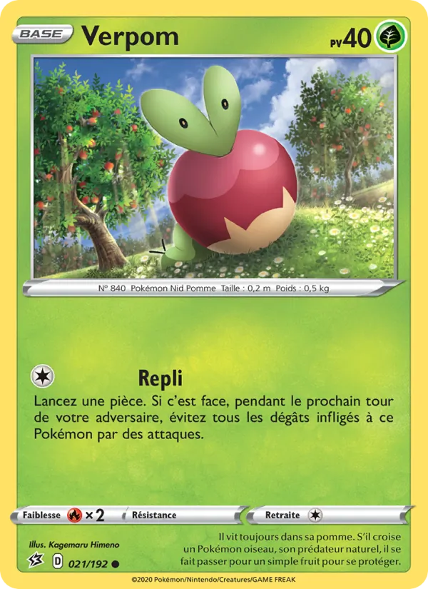 Carte Pokémon Verpom 21/192 de l'extension Clash des Rebelles