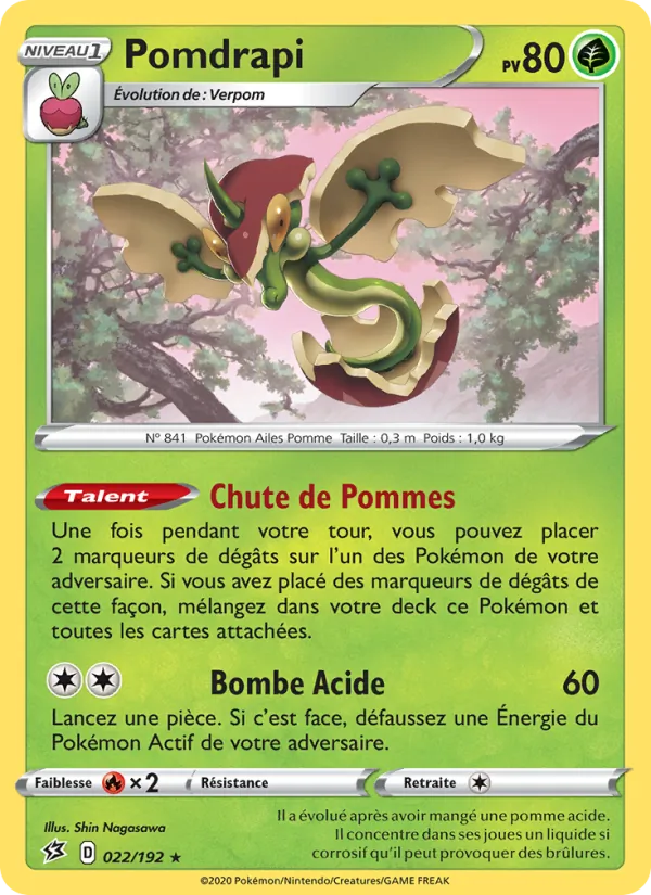 Carte Pokémon Pomdrapi 22/192 de l'extension Clash des Rebelles