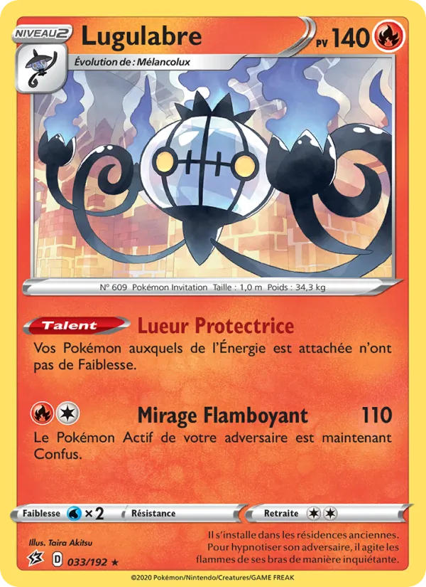 Carte Pokémon Lugulabre 33/192 de l'extension Clash des Rebelles