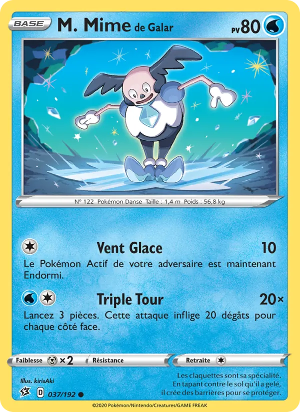 Carte Pokémon M. Mime de Galar 37/192 de l'extension Clash des Rebelles